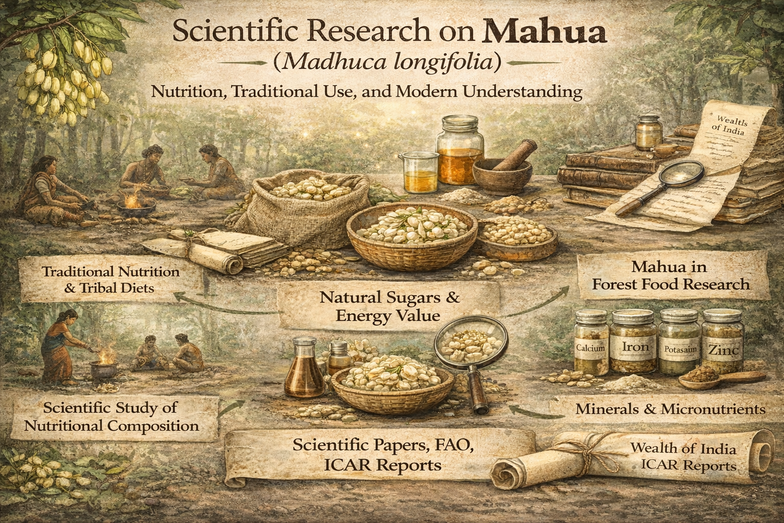 Scientific Research on Mahua (Madhuca longifolia): Nutrition, Traditional Food Use, and Modern Understanding