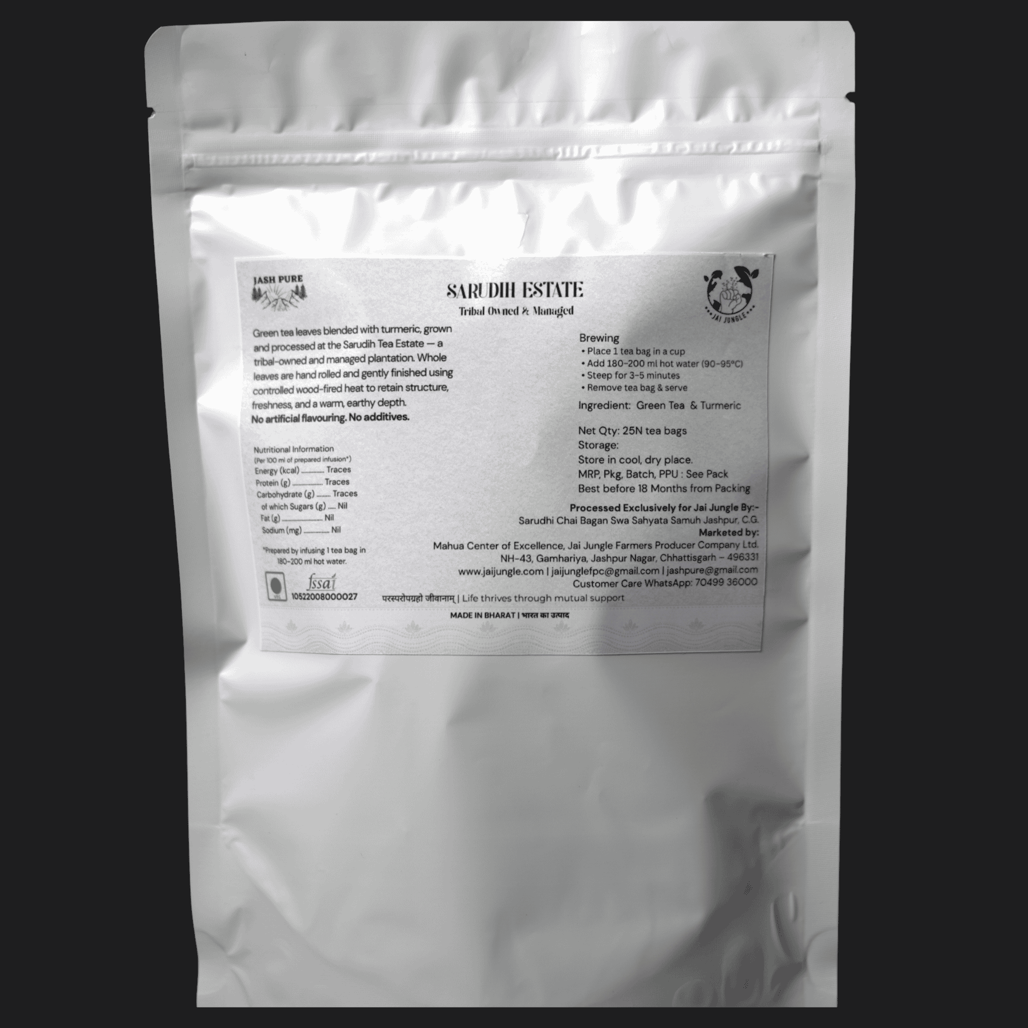 Green Tea Turmeric Tea Bags (25 Tea Bags)
