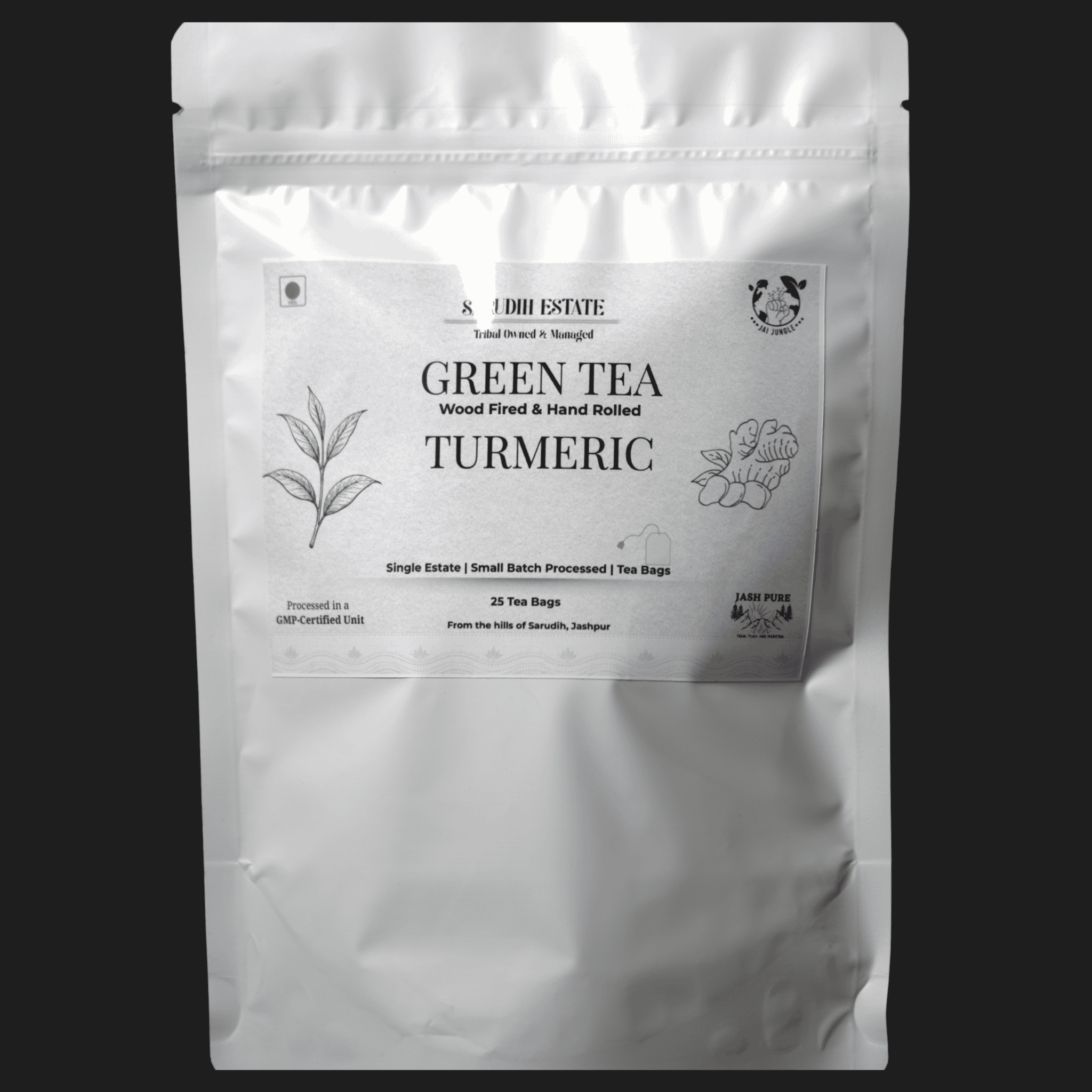 Green Tea Turmeric Tea Bags (25 Tea Bags)