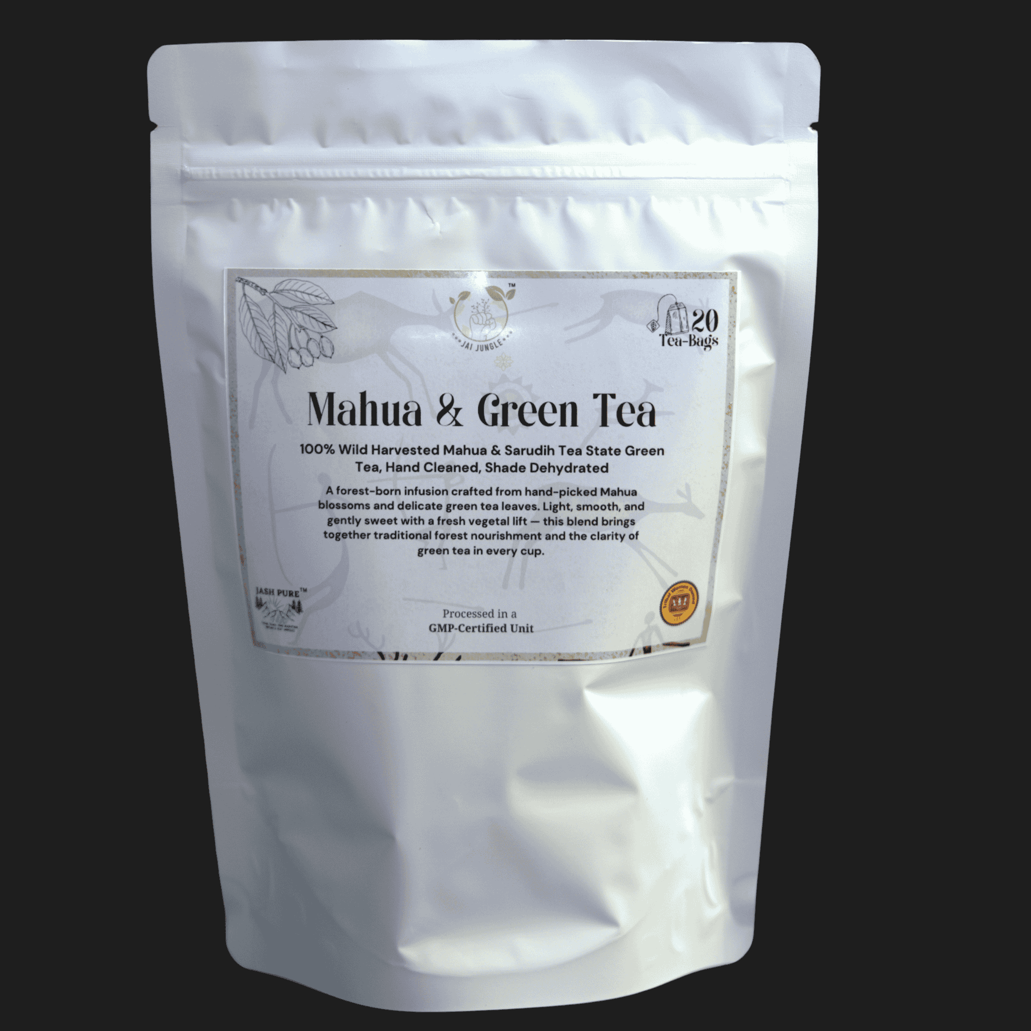 Mahua Green Tea • Green Tea with Mahua Flowers (20 Tea Bags)