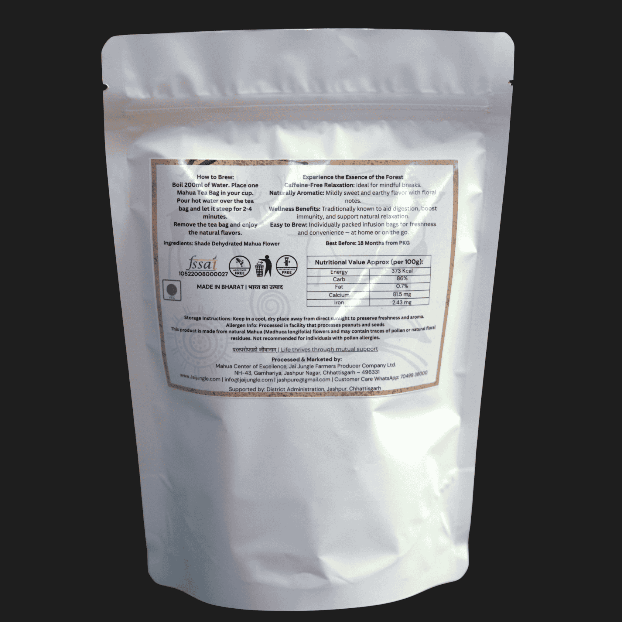 Mahua Infusion • Caffeine-Free Herbal Infusion of Forest Mahua Flowers (20 Tea Bags)