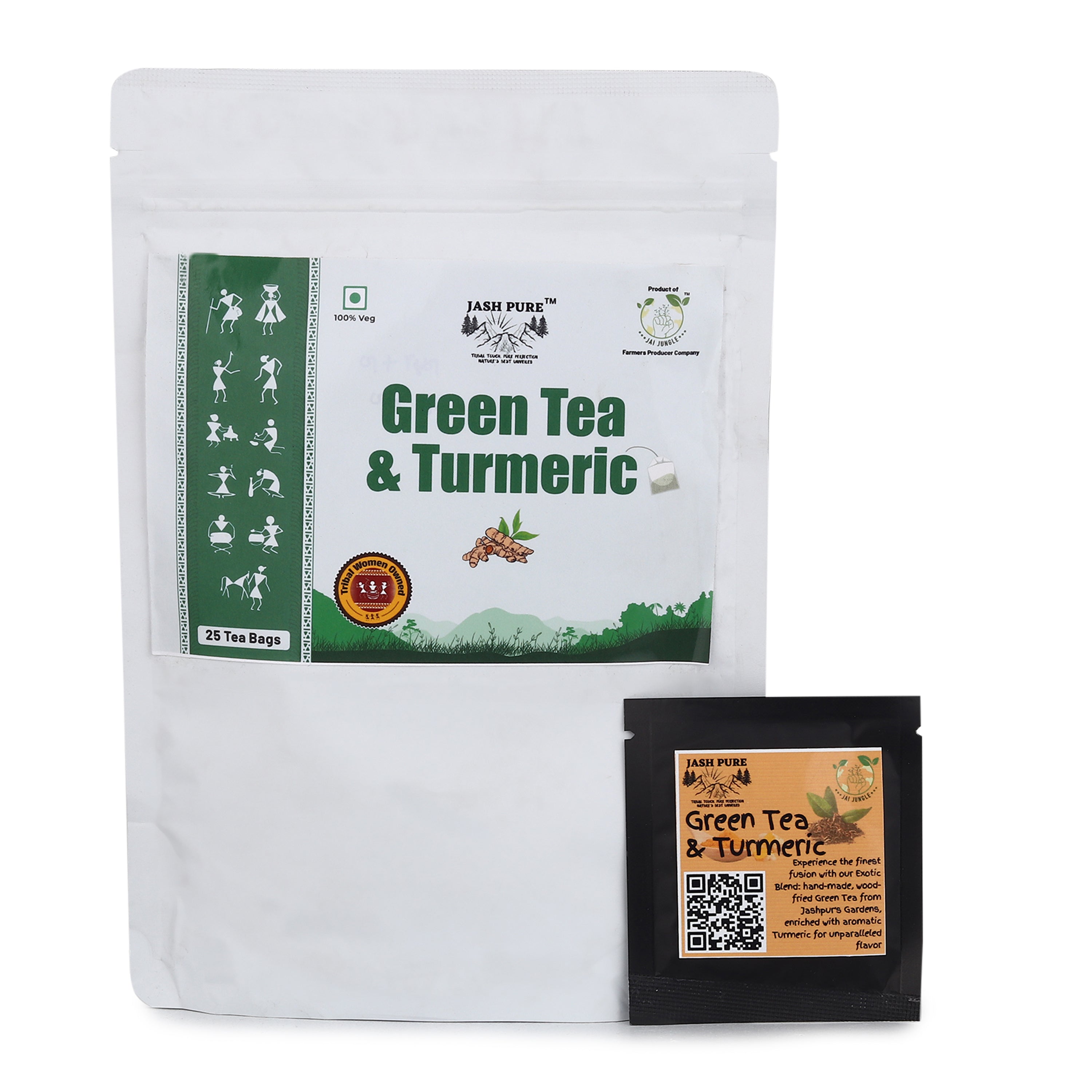 Green Tea Turmeric Tea Bags (25 Tea Bags)