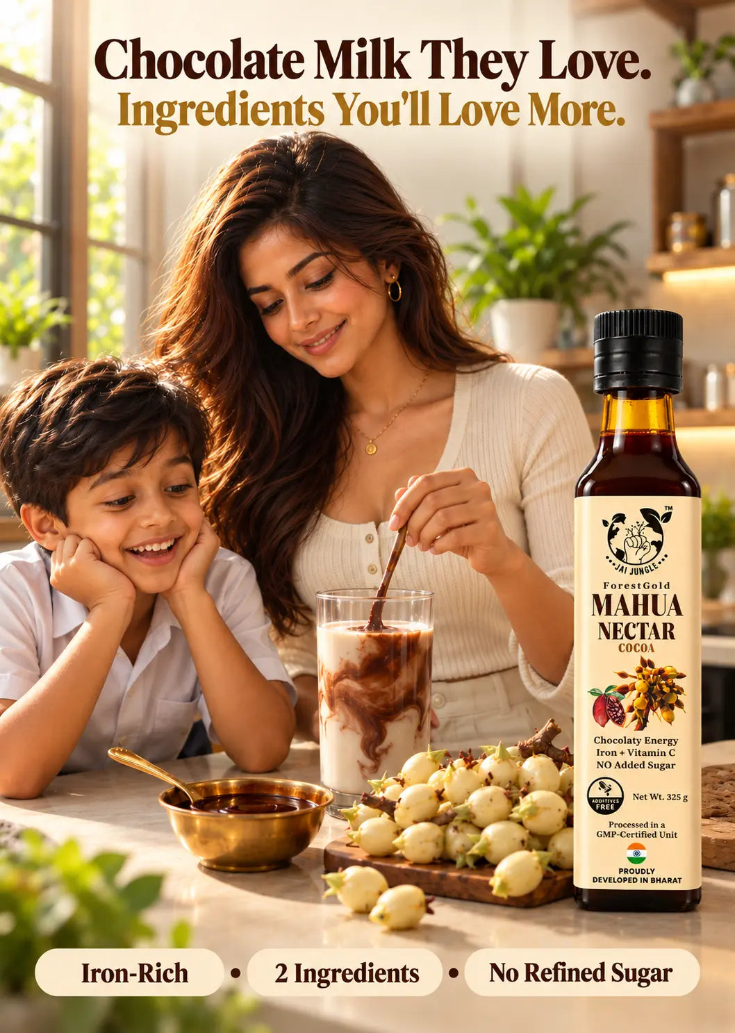 Mahua Nectar Cocoa • Iron-Rich Chocolate Milk Syrup