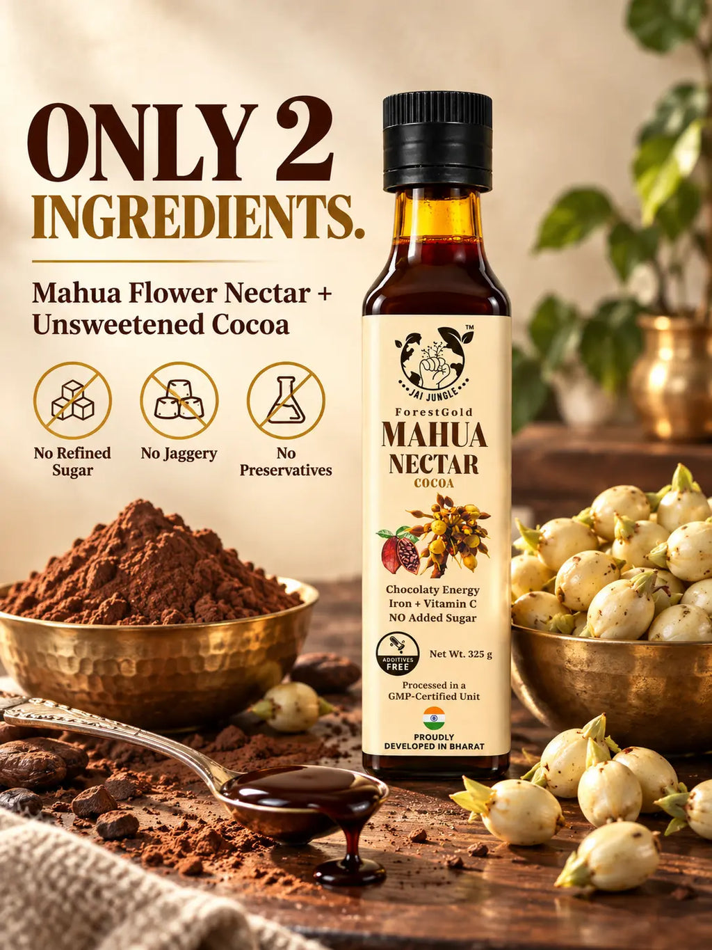 Mahua Nectar Cocoa • Iron-Rich Chocolate Milk Syrup