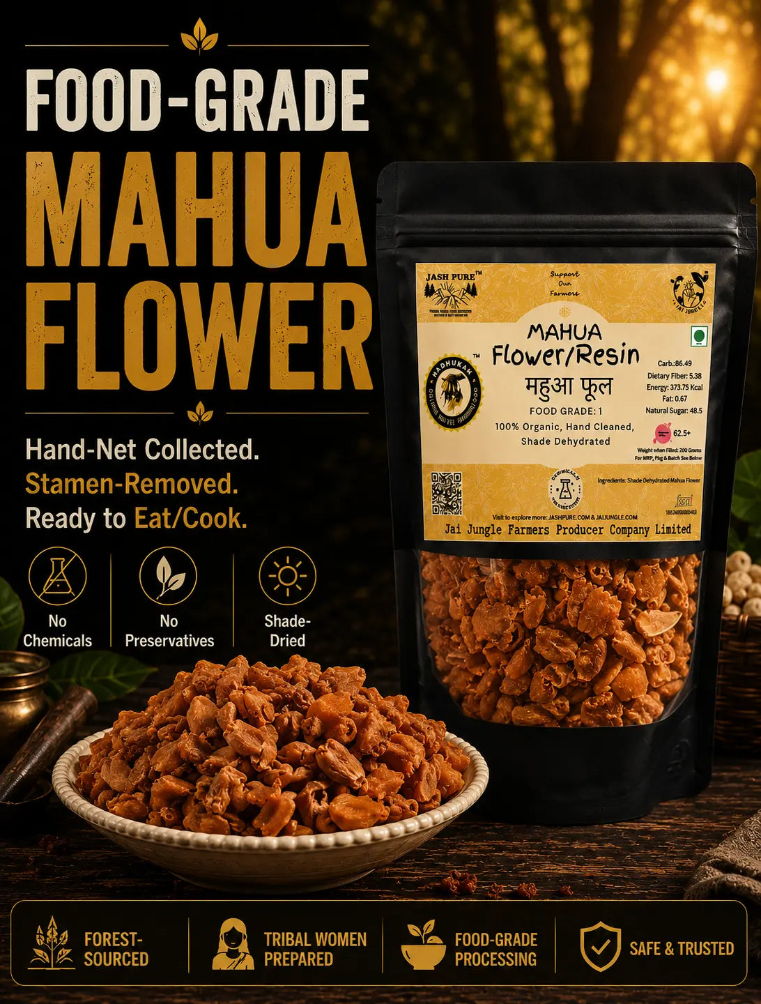 Mahua Flower — Food Grade Dehydrated