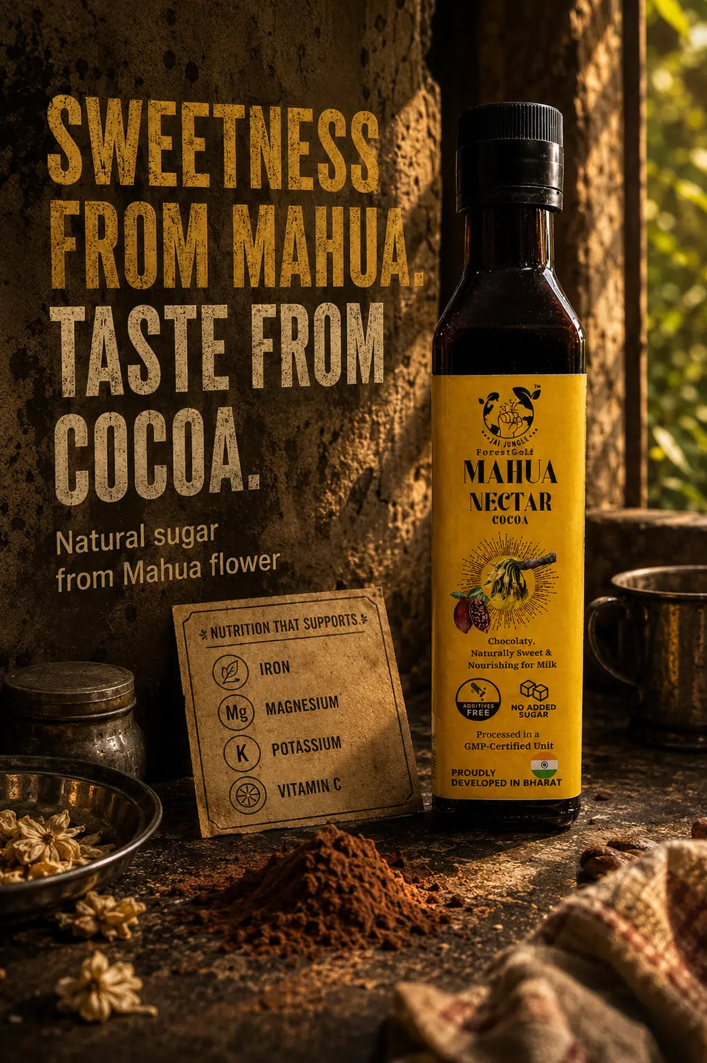 Mahua Nectar Cocoa : No Added Sugar Chocolaty Milk Mix