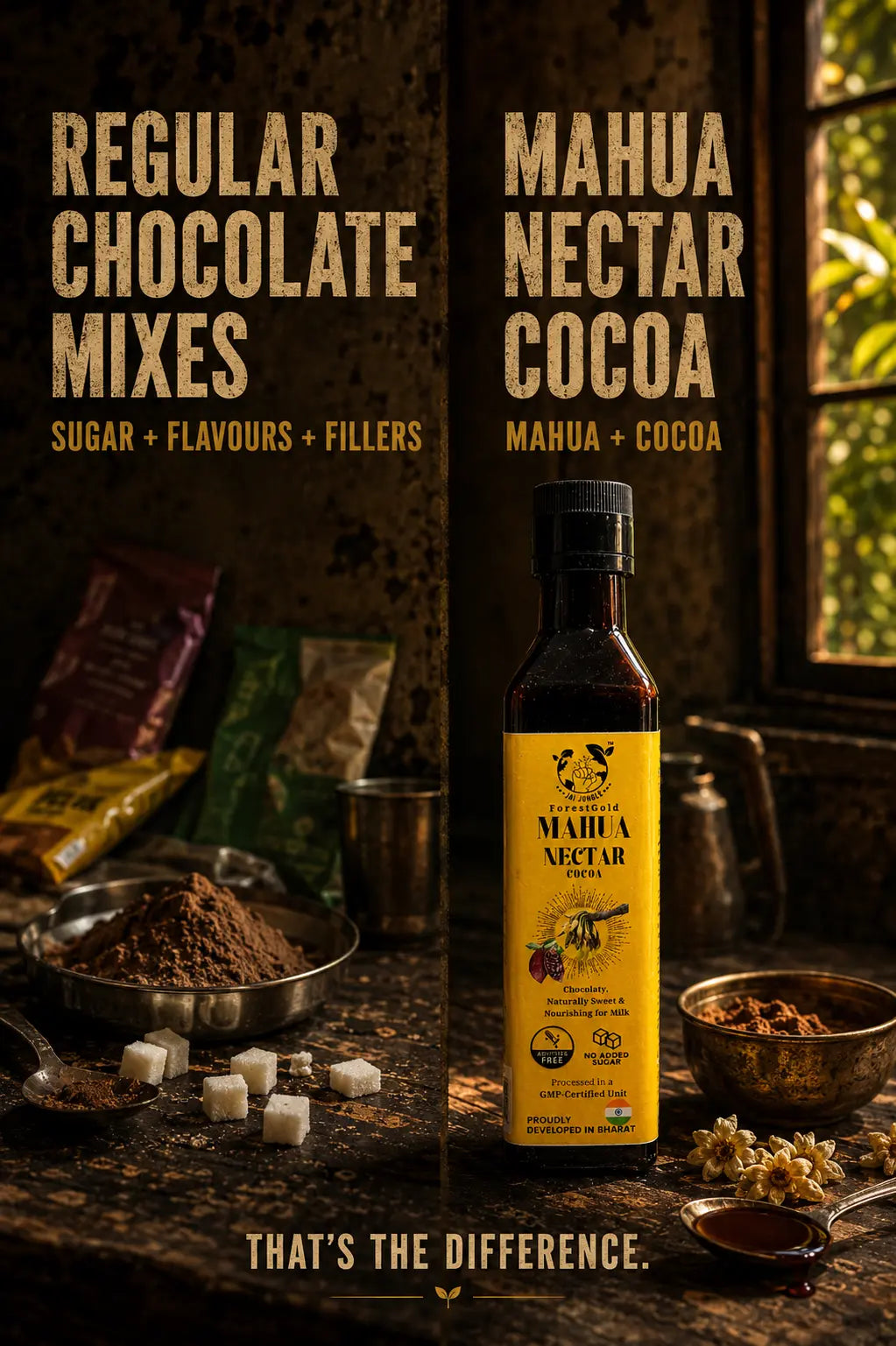 Mahua Nectar Cocoa : No Added Sugar Chocolaty Milk Mix