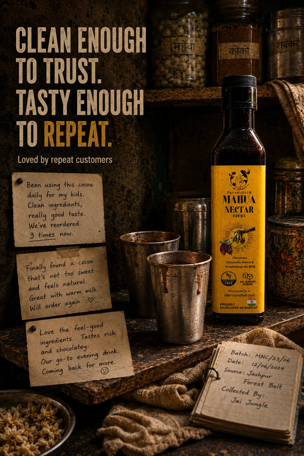 Mahua Nectar Cocoa : No Added Sugar Chocolaty Milk Mix