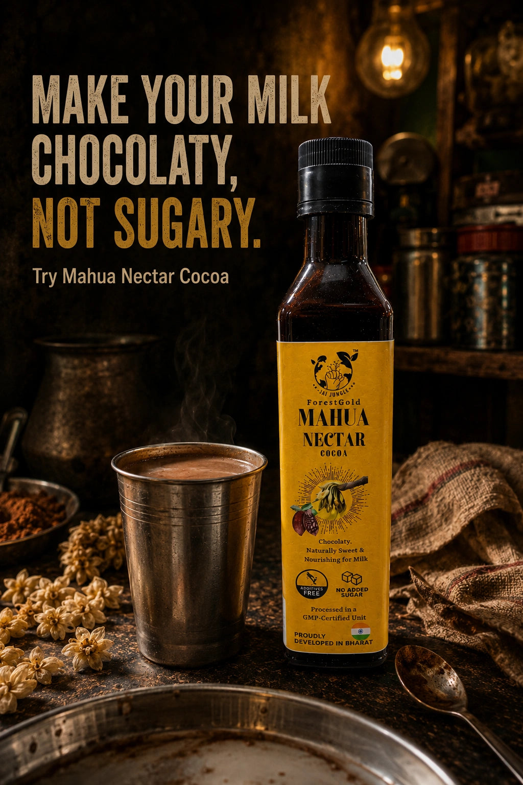 Mahua Nectar Cocoa : No Added Sugar Chocolaty Milk Mix