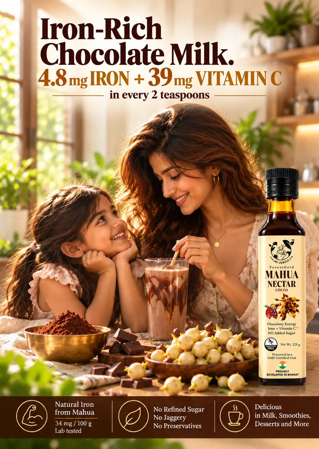 Mahua Nectar Cocoa • Iron-Rich Chocolate Milk Syrup