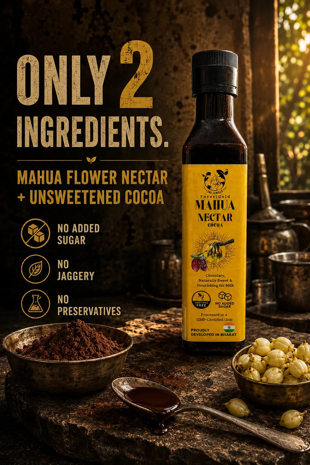 Mahua Nectar Cocoa : No Added Sugar Chocolaty Milk Mix