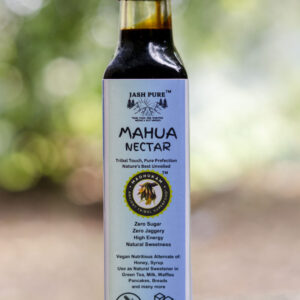 Mahua Nectar in premium glass bottle with pourer cap – pure Mahua concentrate handcrafted by tribal SHG women