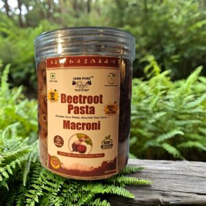 Beetroot Pasta Macaroni jar – 20% beetroot, no maida, 100% natural, 250g pack