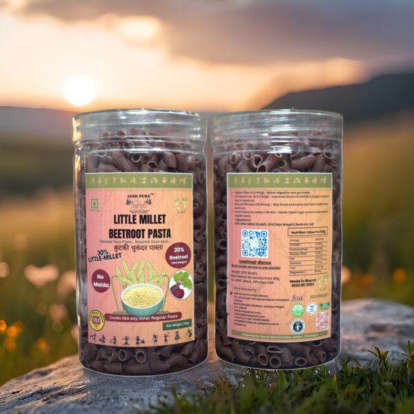 Little Millet Beetroot Pasta Jar – 30% Kutki + 20% Beetroot, No Maida Healthy Pasta by Jai Jungle
