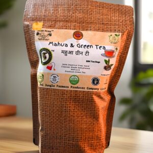 Mahua & Green Tea infusion pack – herbal blend of shade-dried Mahua flowers and premium green tea, crafted by Jai Jungle.