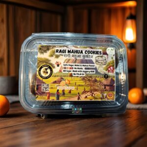 Ragi Mahua Cookies Orange Flavour pack – Healthy millet cookies with 50% ragi and mahua flowers, sweetened with jaggery, no maida, no palm oil.