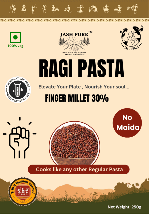 Ragi Millet Pasta 30% – Healthy No Maida Pasta by Jai Jungle, Tribal Women Owned
