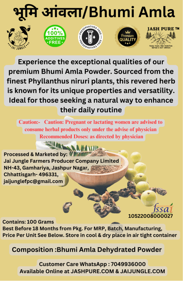 Jai Jungle Bhumi Amla Powder 250g – herbal powder from Jashpur’s tribal regions
