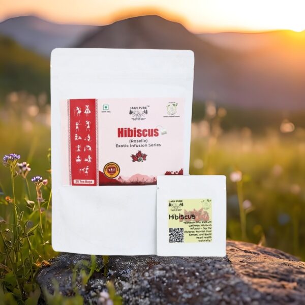 Hibiscus Tea Bags – Jai Jungle Shade-Dehydrated Roselle, Front Packaging