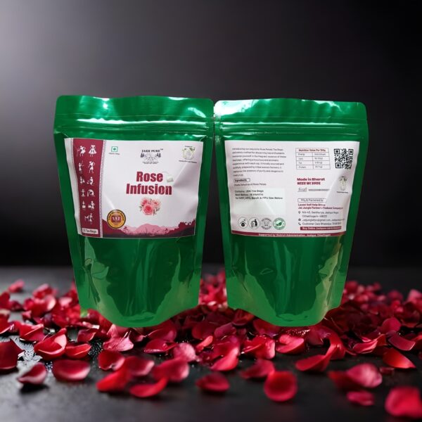 Rose Infusion Tea Bags – Jai Jungle Herbal Floral Tea, Shade-Dehydrated, Tribal-Owned