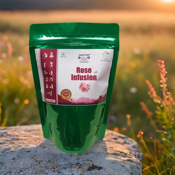 Rose Infusion Tea Bag Pack – Jai Jungle Herbal Floral Infusion, Shade-Dehydrated, Tribal-Owned