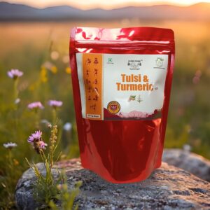 Tulsi & Turmeric Herbal Tea by Jai Jungle – Shade-Dehydrated, Tribal-Owned, Made in Bharat